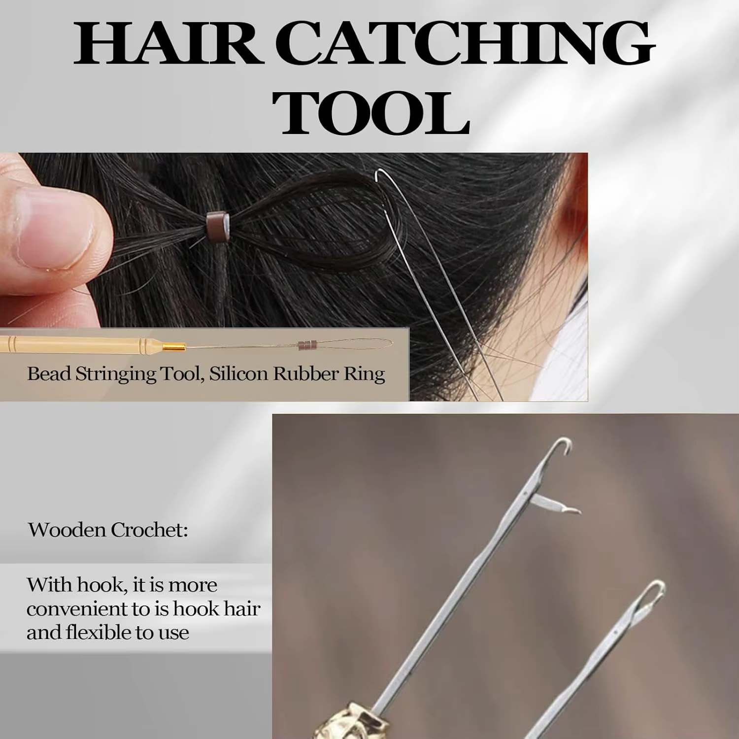 Kit d'extension de cheveux professionnel avec perles