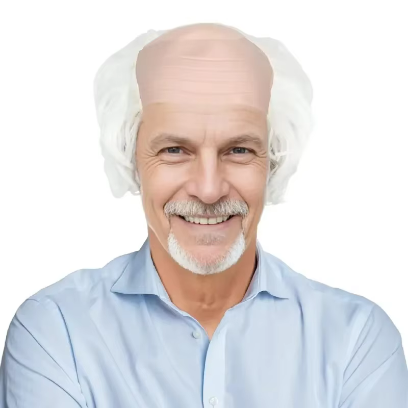Homme chauve perruque fête d'anniversaire drôle jeu accessoire scène Sitcom effectuer jeu de rôle personnes âgées