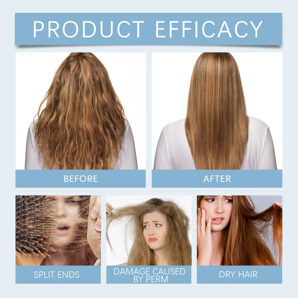 Après-shampooing sans rinçage pour cheveux secs et bouclés