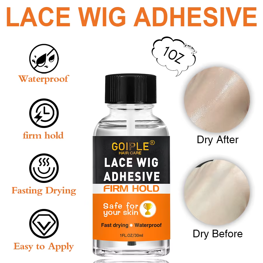 Kit de perruques adhésives à forte tenue pour perruque avant de 3 jours et Spray fondant imperméable pour teinte