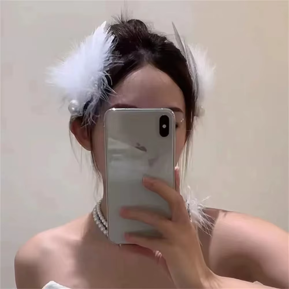 Pince à cheveux en plumes de Ballet pour femmes