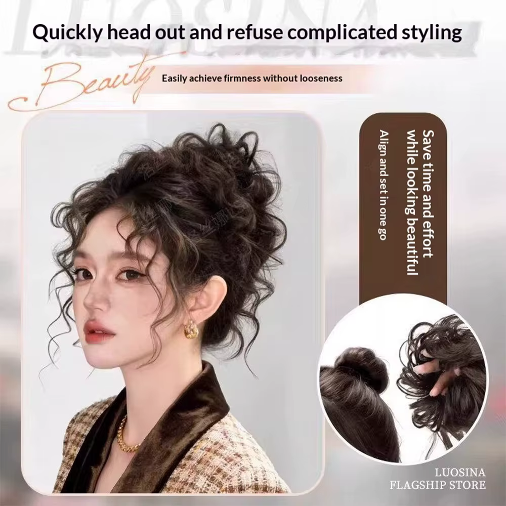 Chignon synthétique bouclé