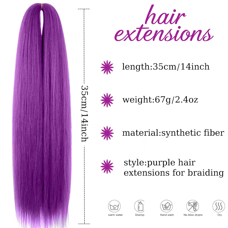 Extensions capillaires synthétiques tressées violettes
