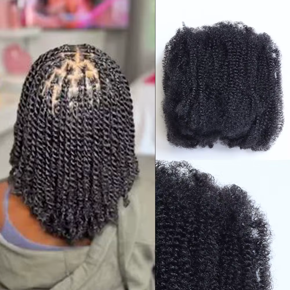 Extensions de cheveux synthétiques Afro Kinky élégantes couleur naturelle pour tresses torsadées et coiffures Dreadlocks en vrac