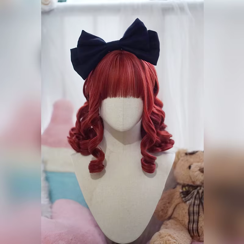 Perruque synthétique Deep Wave style lolita Rose Net de 16 pouces