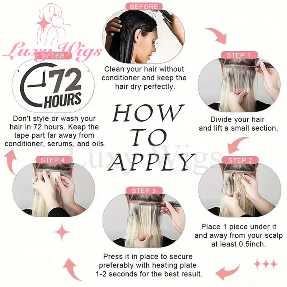 Mèches Blonde bande dans les Extensions de cheveux cheveux humains droite noir blond sans couture PU peau trame bande dans les Extensions de cheveux 20 pièces