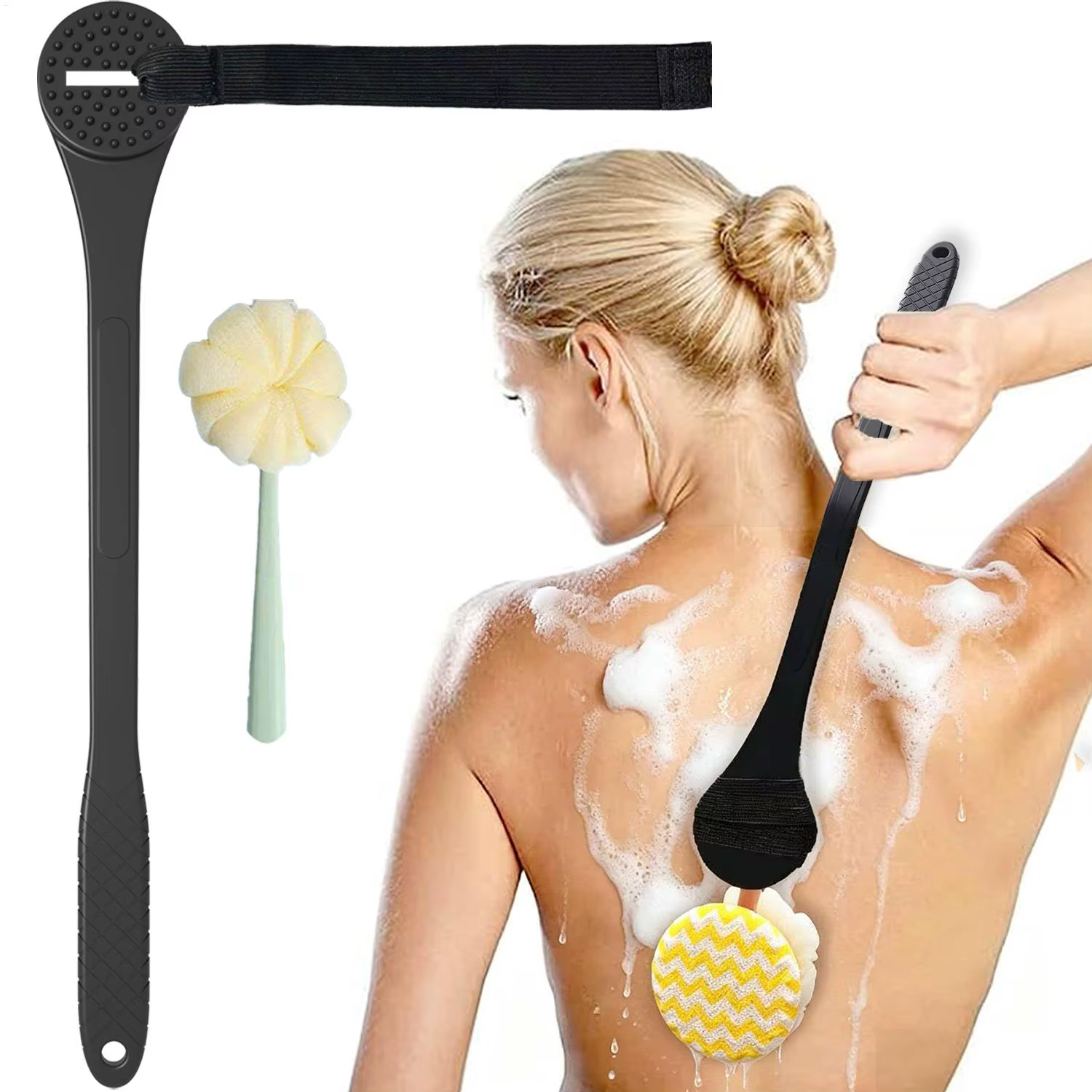 Manche d'extension de rasoir dorsal ergonomique et pliable, outil de bain pour le soin du corps, idéal pour les pères, les adultes et les personnes âgées