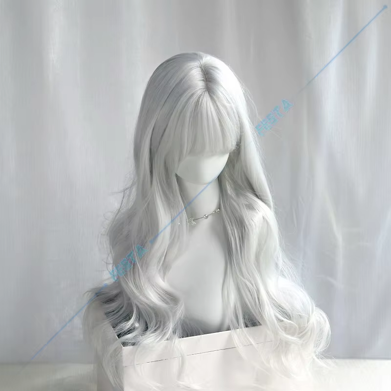 Clea Clair Obscur expédition 33 Cosplay perruque Dessendre femmes argenté blanc cheveux longs Simple élégant légèrement