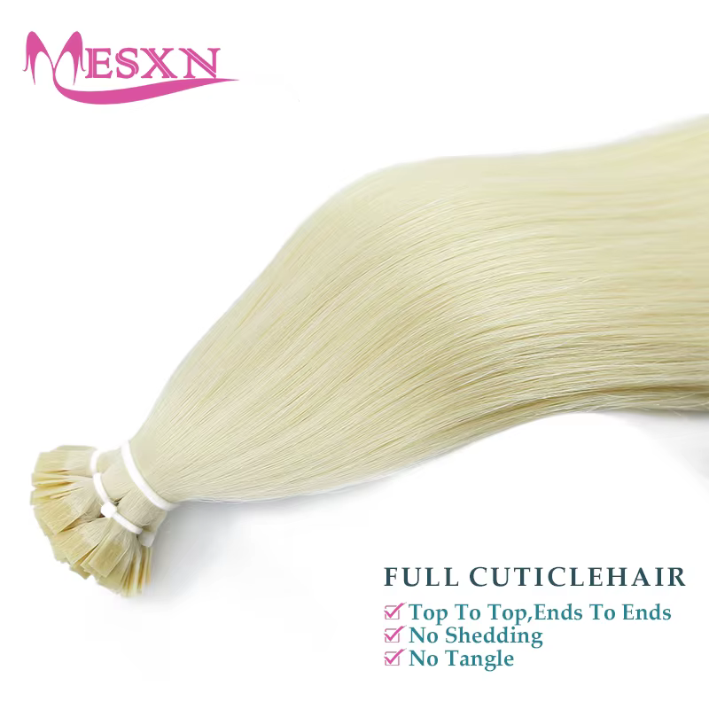 Extensions de cheveux à pointe plate MESXN