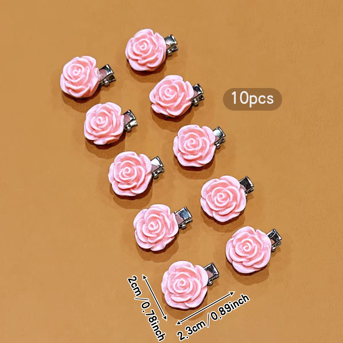 10 pinces à cheveux florales douces roses
