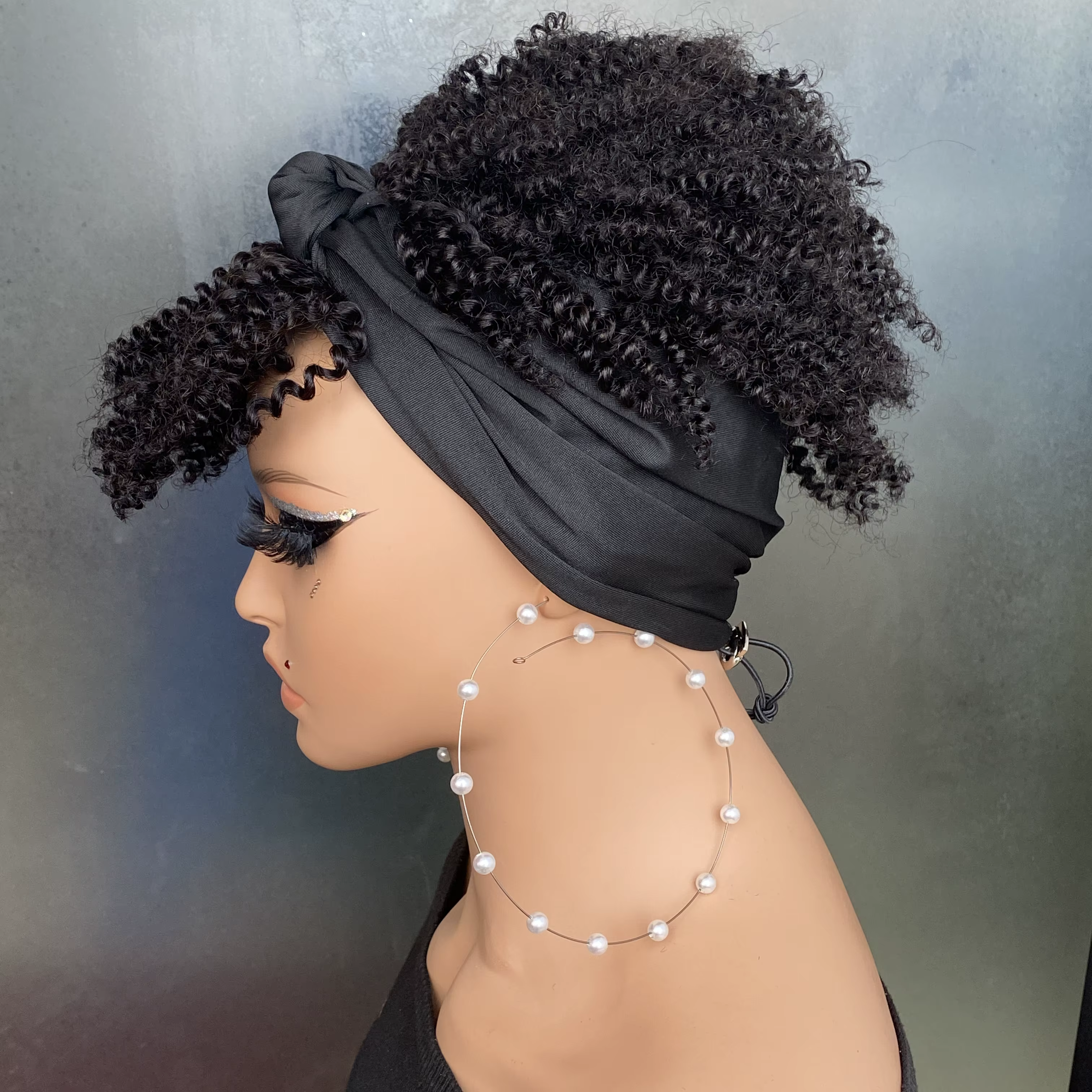 Perruque bandeau faite à la Machine de cheveux humains Remy avec des perruques Afro bouclées