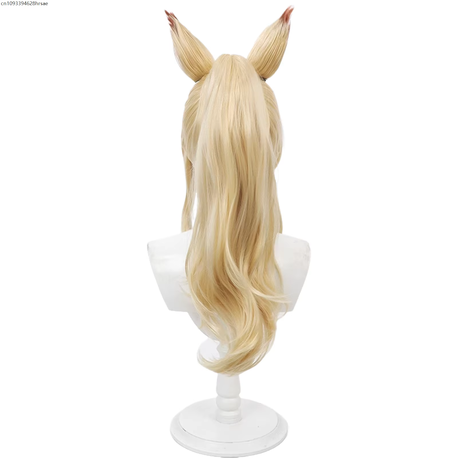 Perruque de Cosplay synthétique Blonde longue de 60cm