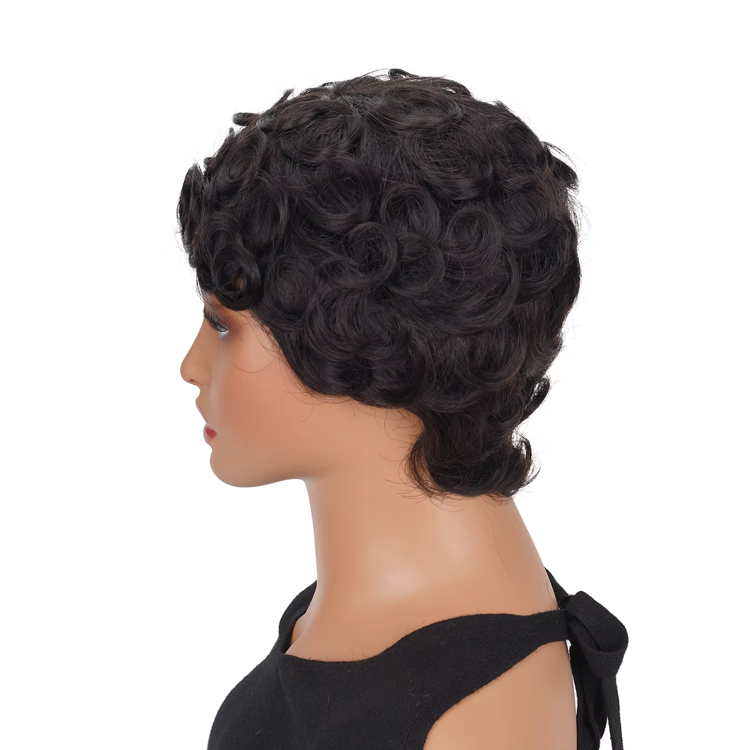 Perruques courtes coupe lutin pour femmes cheveux humains