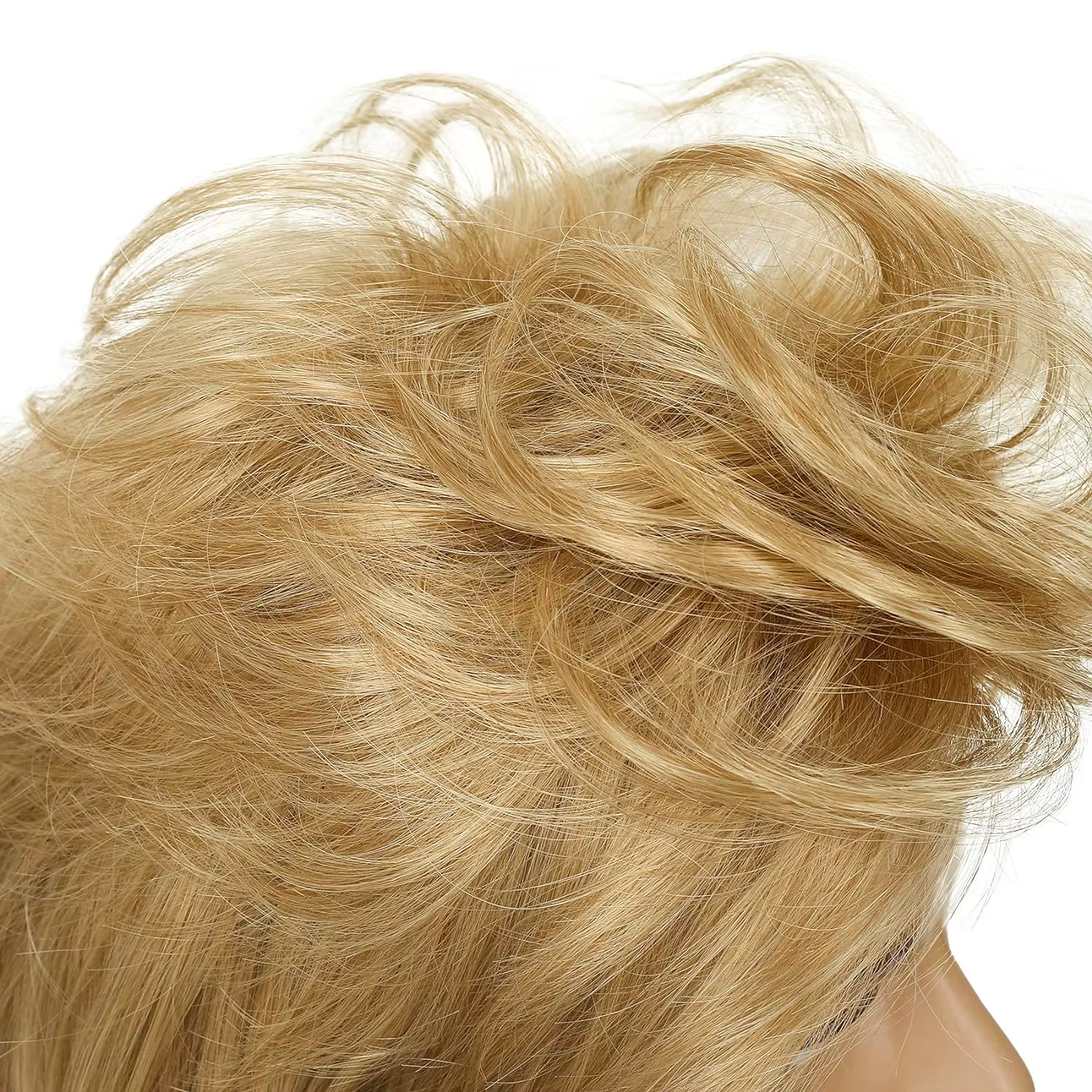 Perruque de mulet synthétique longue blonde faite à la machine pour hommes des années 70 et 80 Costume fantaisie fête bouclée Punk Rocker Costumes d'Halloween utilisation masculine