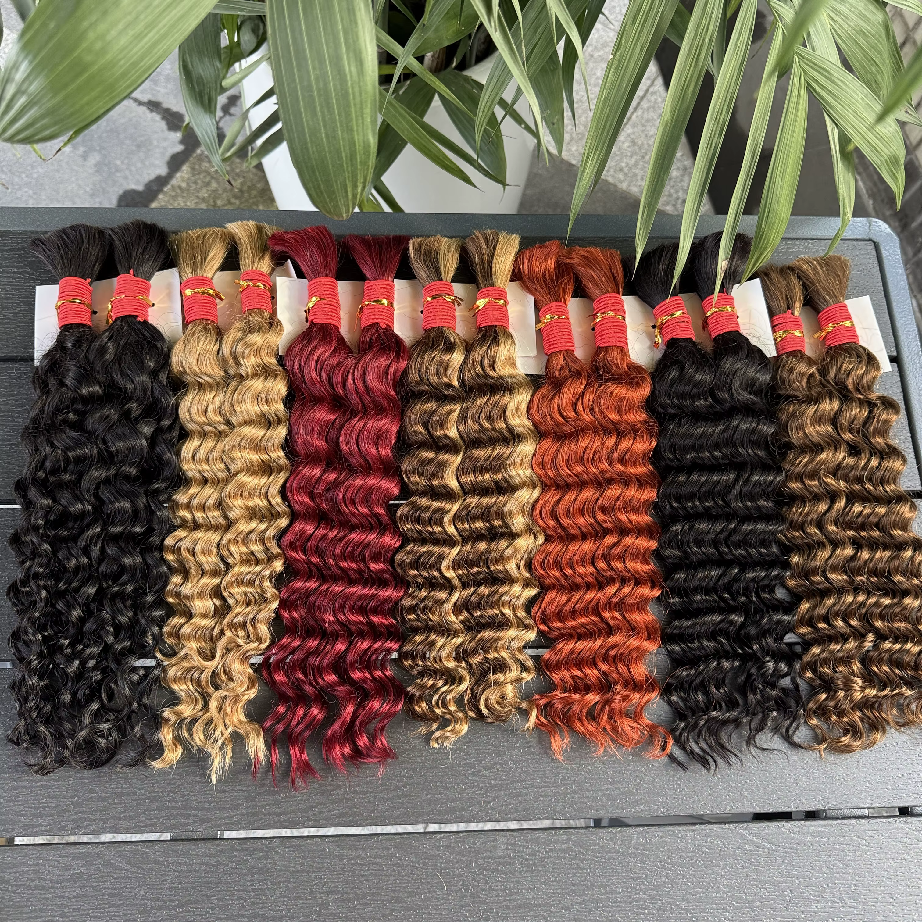 NABI Highlight Honey Blonde Deep Wave Hair Bundles sans trame pour tresses bohèmes – Extensions de cheveux naturels pour tressage bohème