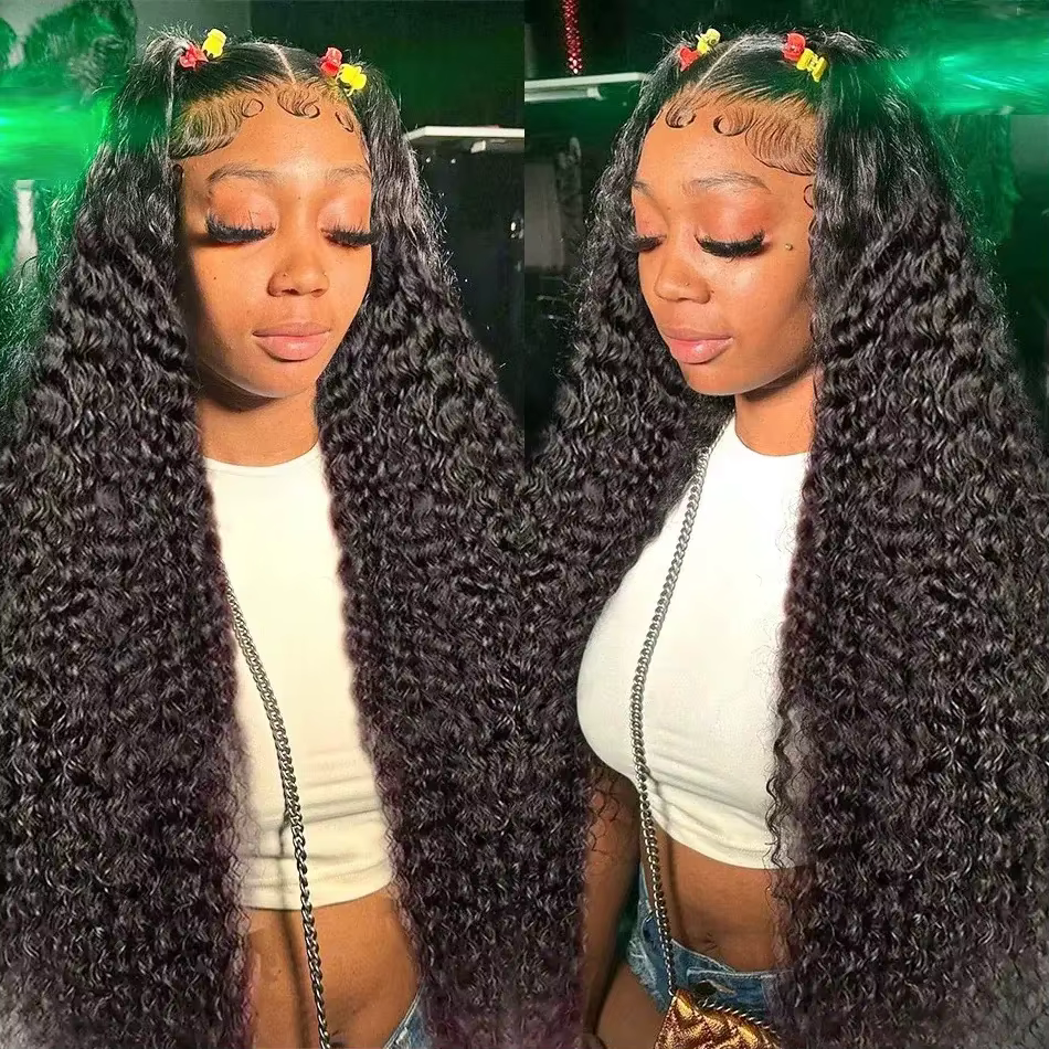 Perruque Lace Front Wig synthétique bouclée crépue 13x4x1