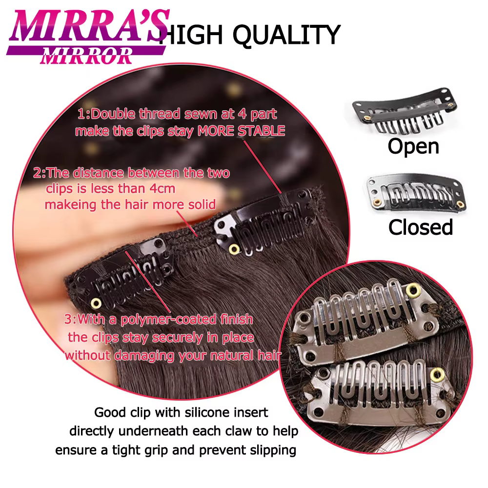 Extensions de Cheveux Synthétiques Longs et Lisses