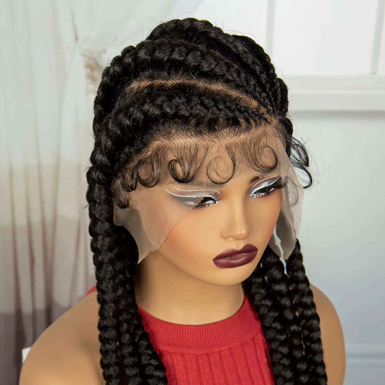 Perruques tressées synthétiques Cornrow avec cheveux de bébé