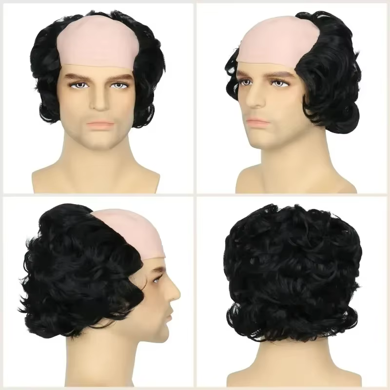 Homme chauve perruque fête d'anniversaire drôle jeu accessoire scène Sitcom effectuer jeu de rôle personnes âgées