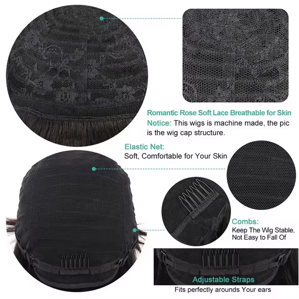 Perruques de cheveux humains brésiliens perruque courte bouclée coupe lutin pour les femmes noires casquette faite à la