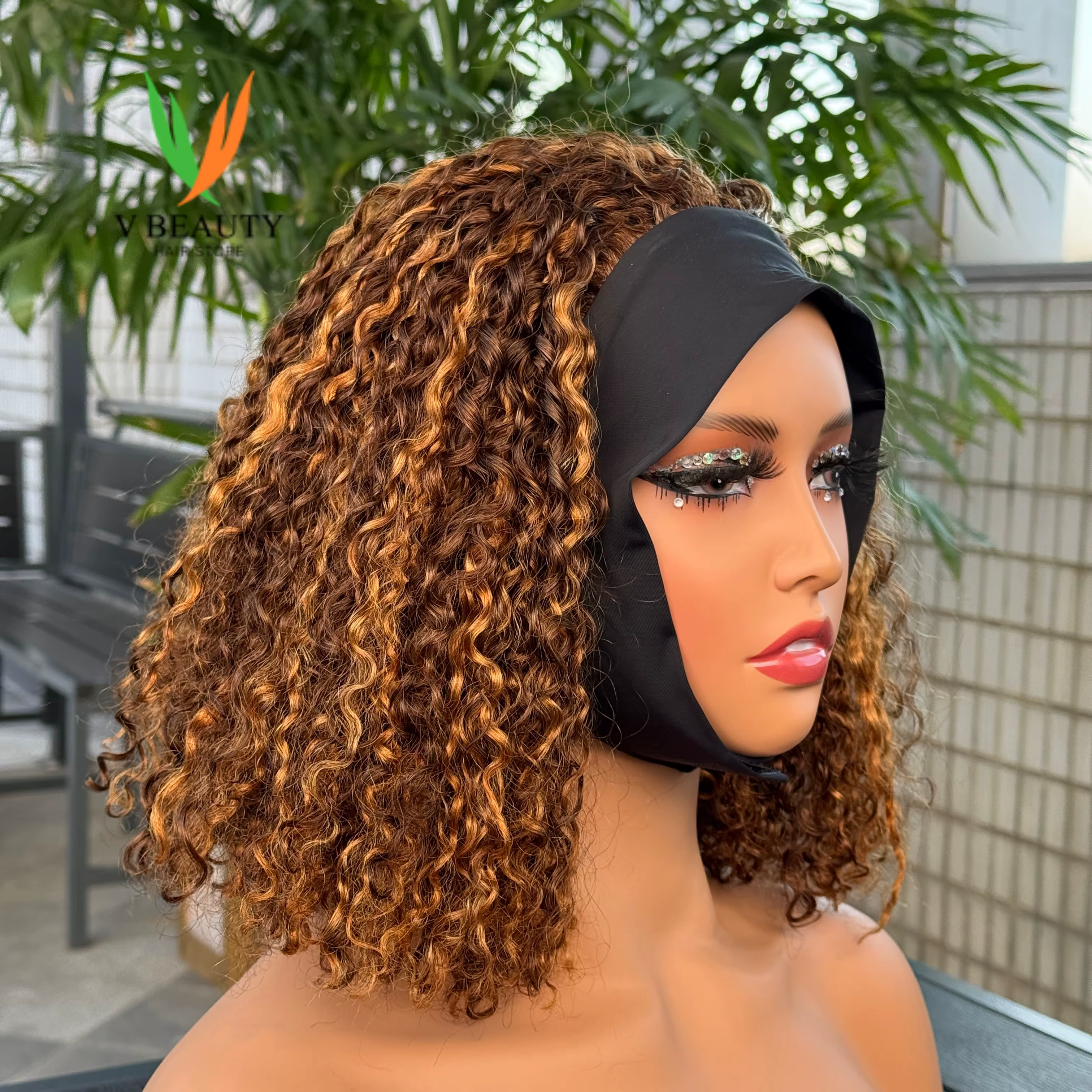 Perruque bandeau en cheveux humains