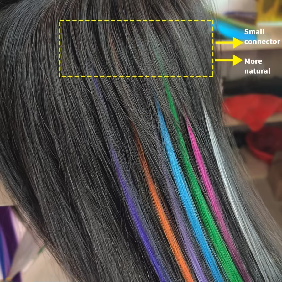 Extensions capillaires synthétiques arc-en-ciel