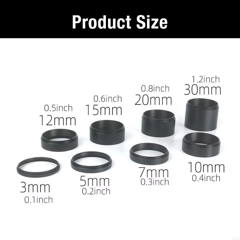 Ensemble d'extensions télescope, 8 tailles, 3-30mm, en alliage métallique M48x0,75, tubes d'extension