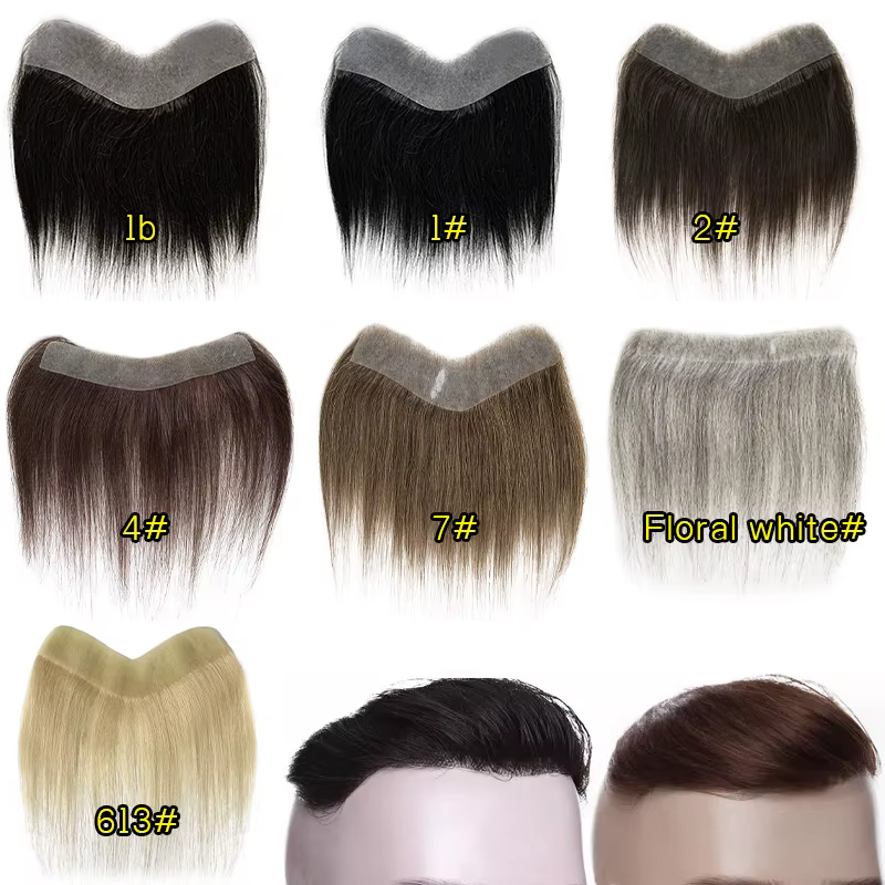 15cm 100% cheveux humains toupet droit Style V ligne