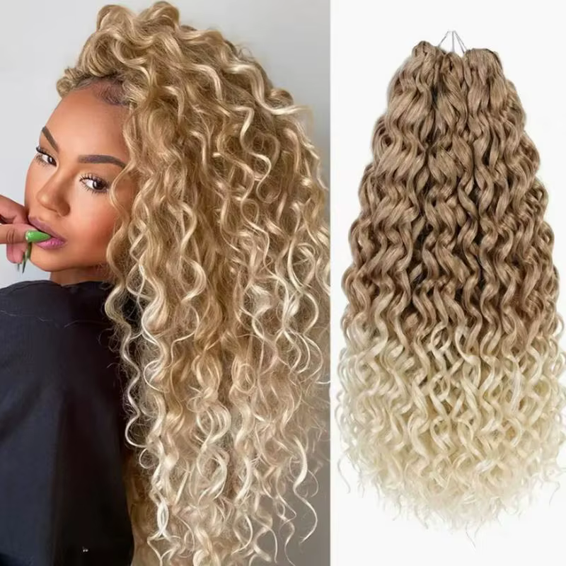 Extensions de cheveux synthétiques bouclés de 14 pouces