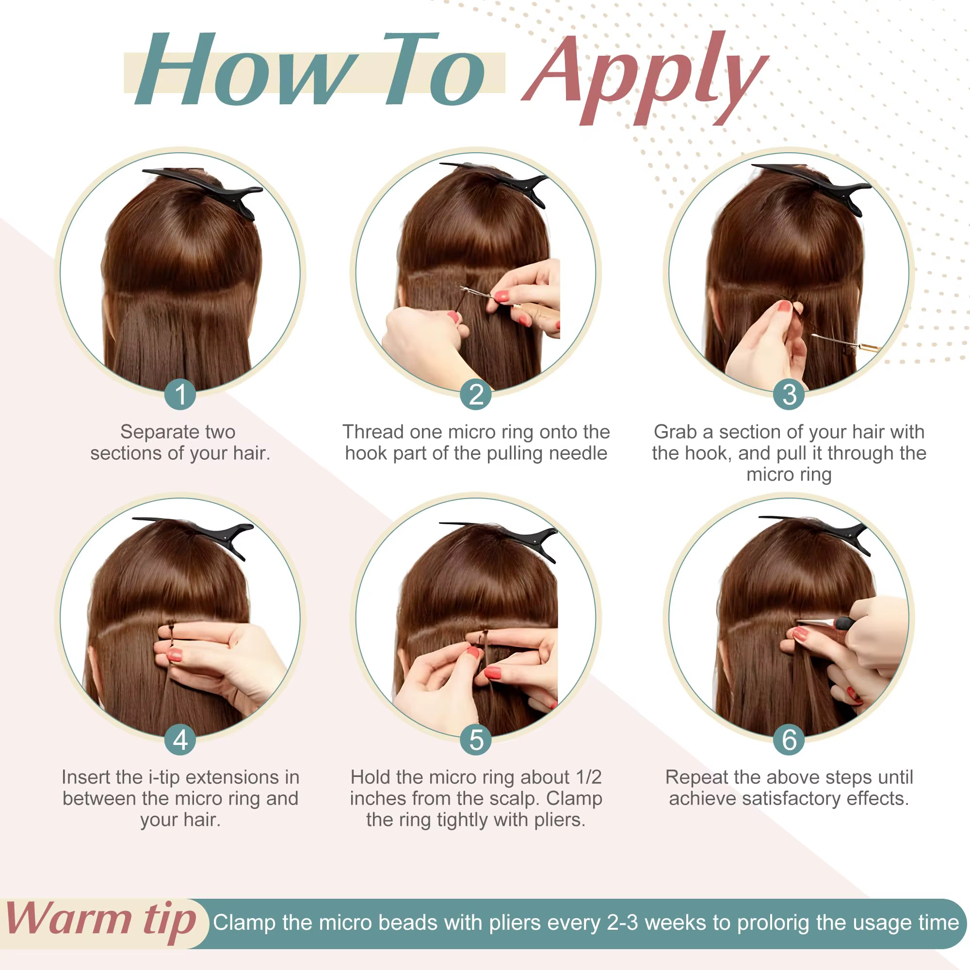 Extensions de cheveux Nano Ring 100% cheveux humains