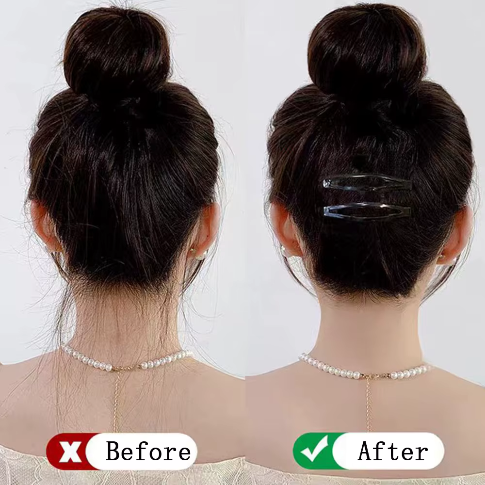 12 pinces à cheveux en métal noir de grande taille