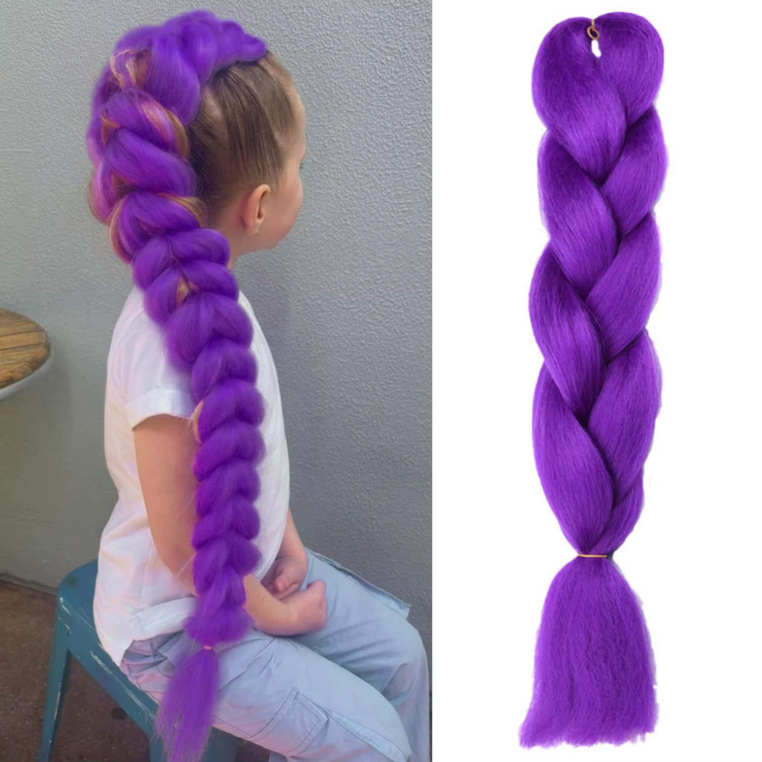Extensions capillaires synthétiques violettes de 24 pouces