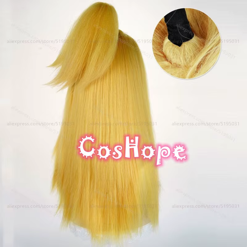 Deidara Cosplay perruque 64 cm longue jaune Blonde