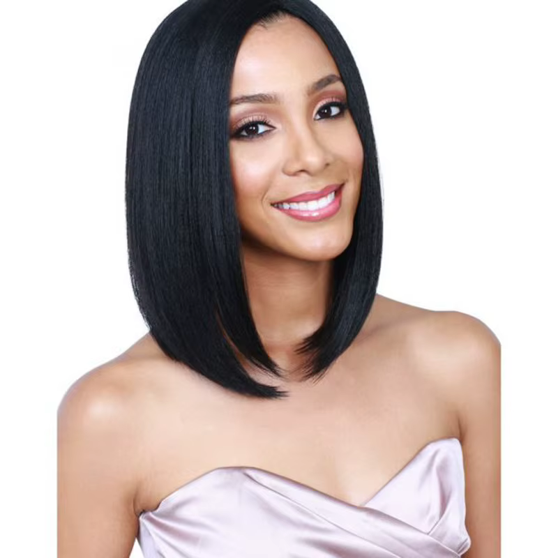 Perruque Synthétique Mi-Longue et Lisse pour Femme