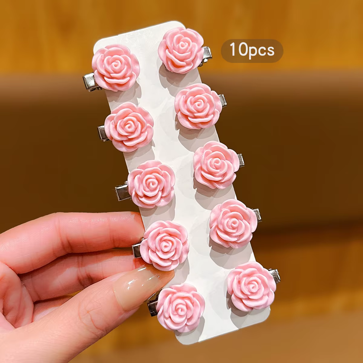 10 pinces à cheveux florales douces roses