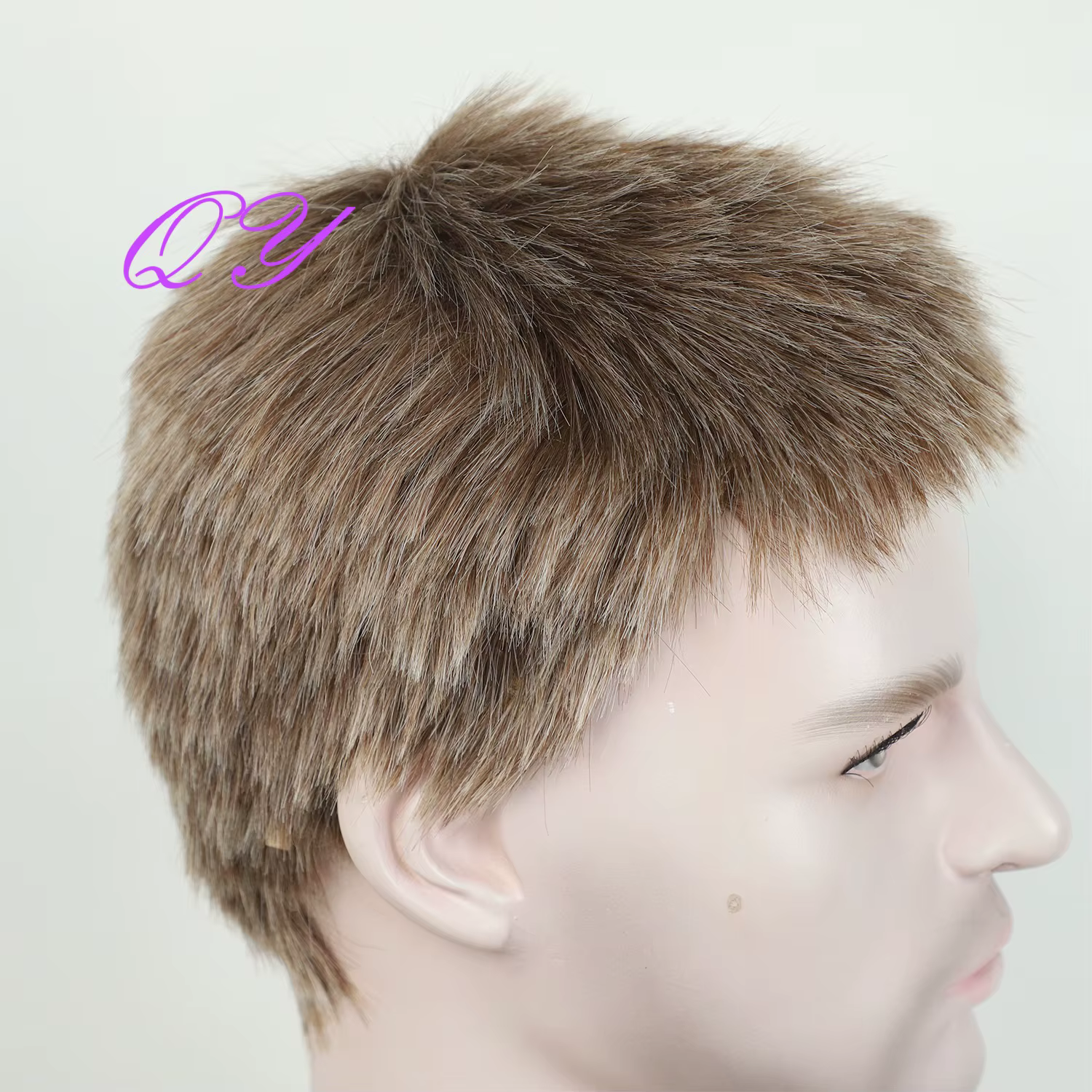 Perruque synthétique courte de 2 pouces pour hommes