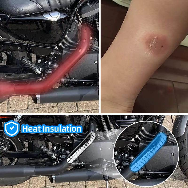 Silencieux d'échappement incurvé chromé avec couvercle de bouclier thermique, protection universelle pour vélos personnalisés, Choppers Cruisers