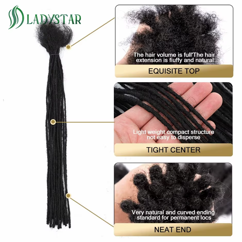 Extensions de dreadlock 0.2 cheveux humains pour hommes