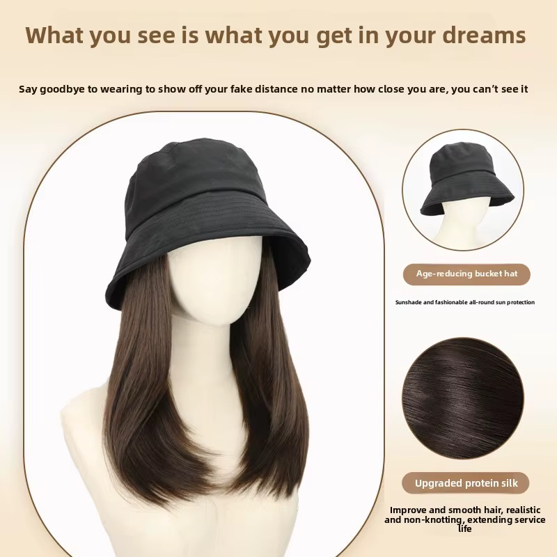 Chapeau perruque une pièce pour femme