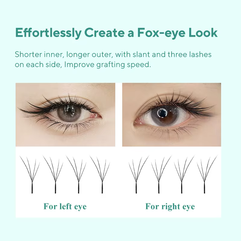 DIYDAY Fox 3D 4D 5D Extension de cils moelleux en forme de W vaporeux Faux