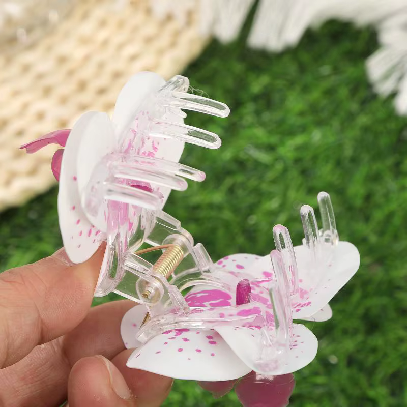 Pince à cheveux 7 cm avec fleurs artificielles