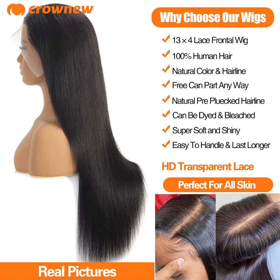 Perruques sans colle cheveux humains HD dentelle perruque