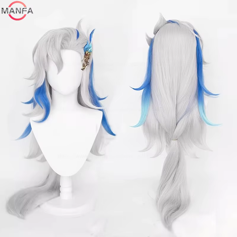 Fontaine Neuvillette perruque Cosplay Anime