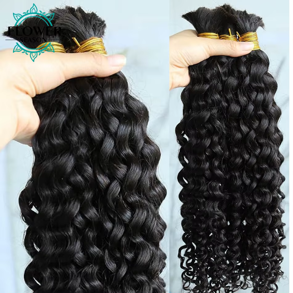 Cheveux humains en vrac pour tresser en gros tresses Boho birmans Extensions