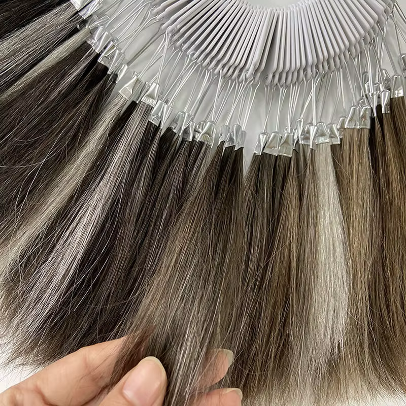 Anneau de couleur de cheveux humains de 61 couleurs pour le salon de toupet des hommes