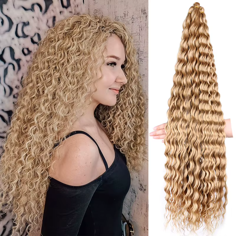 WIGSIN 30 pouces synthétique longue vague profonde torsion Crochet cheveux Afro bouclés