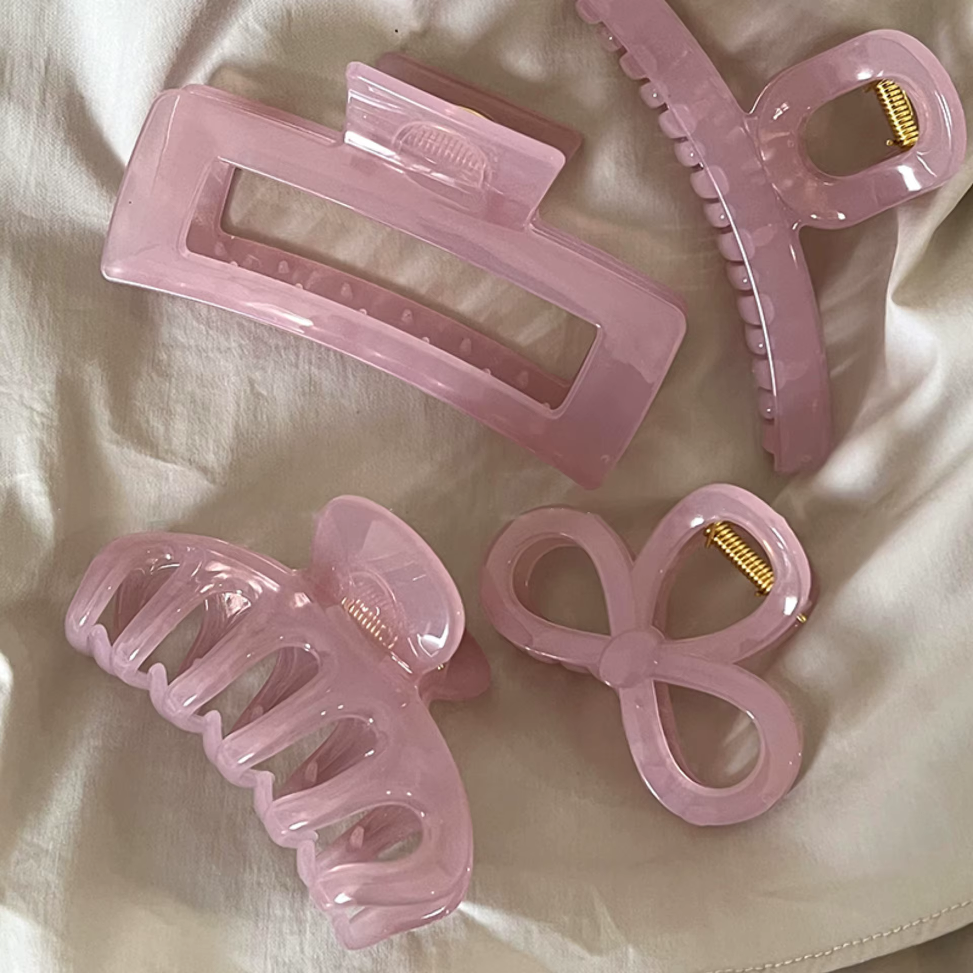 Pince à cheveux rose gelée pour fille