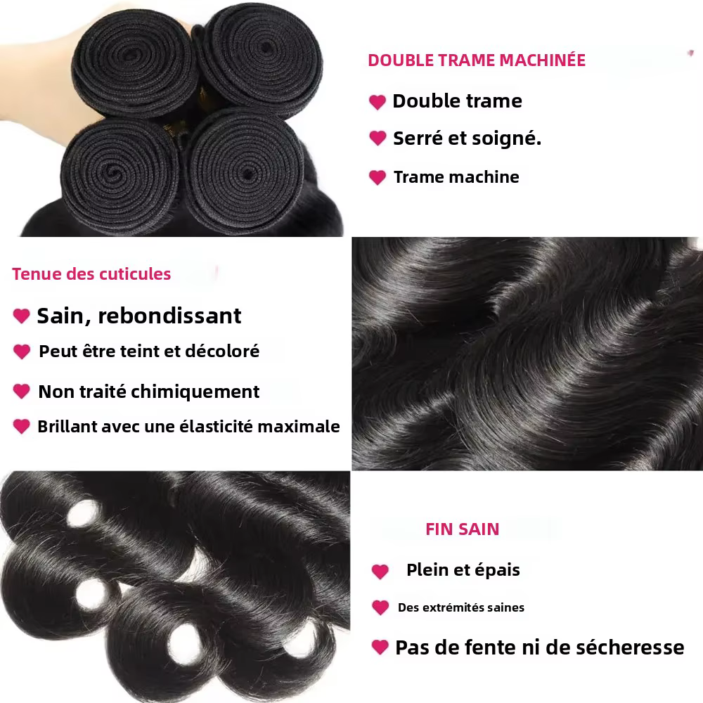 Extensions de cheveux naturels brésiliens vierges