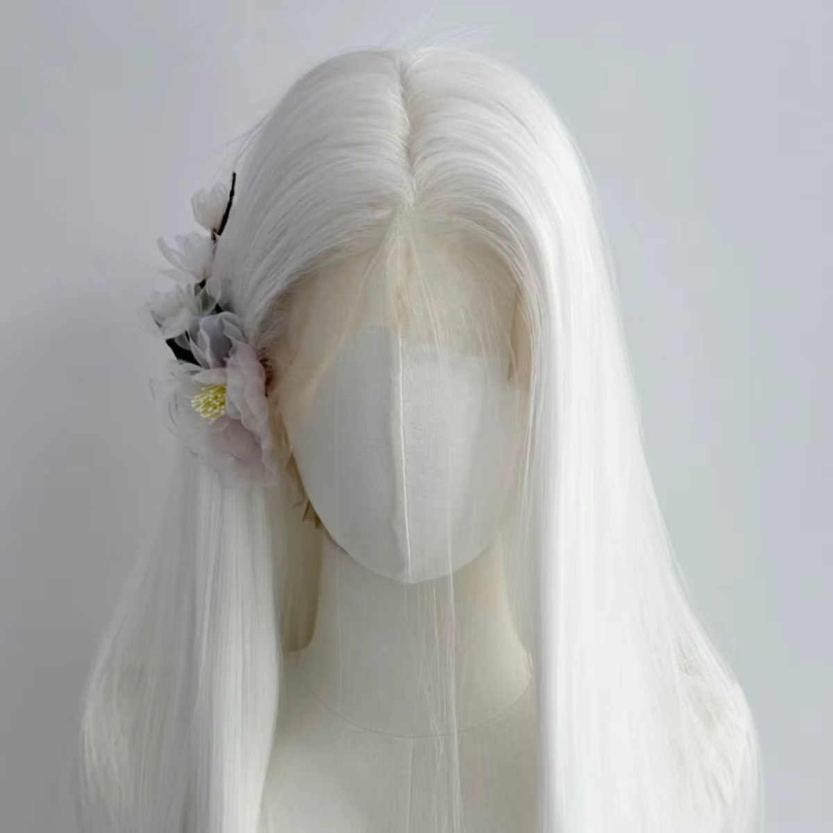 13*6 perruque avant en dentelle blanche pour les femmes 26 pouces perruques de cheveux longs raides fibres de haute