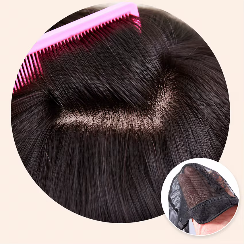 Perruque Bobo à franges en cheveux humains 100% sans colle